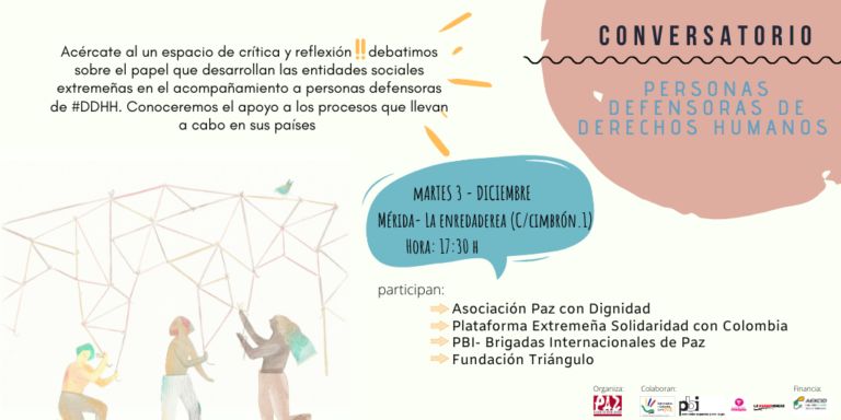 Cartel del acto Conservatorio de Personas defensoras de derechos humanos